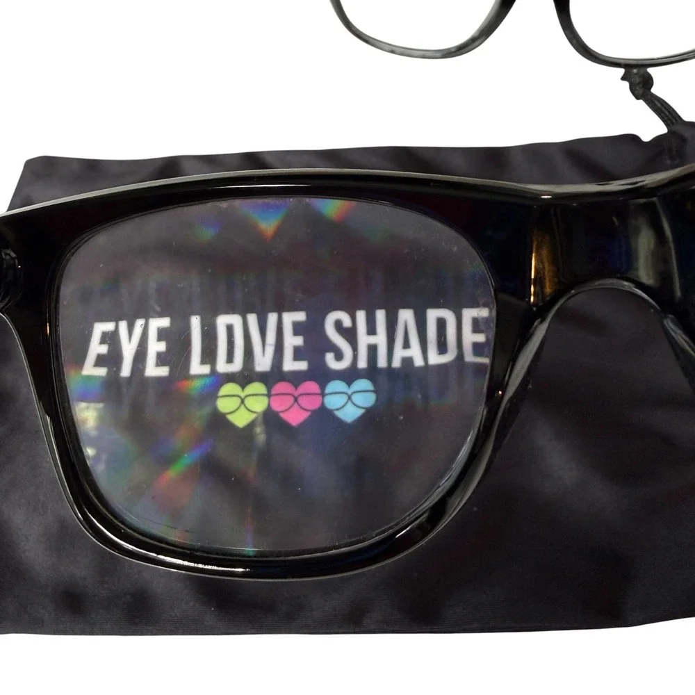 Lot‎ of 2 Rave Diffraction Glasses Black Frame Festival Rainbow EDM Coachella